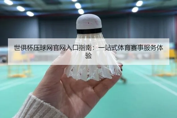 世俱杯压球网官网入口指南：一站式体育赛事服务体验